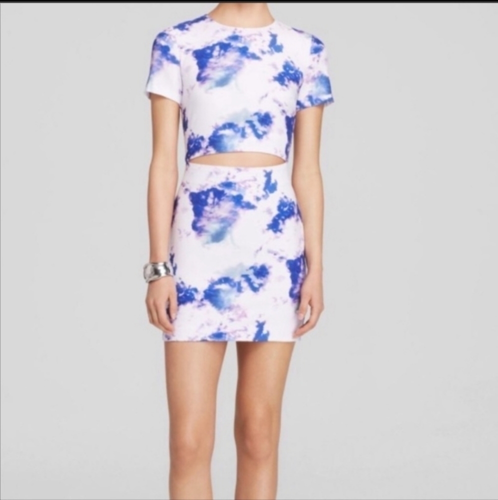 BEC & Bridge Saint Cloud Tie Dye Print Cut Out Waist Mini Dress Size 4